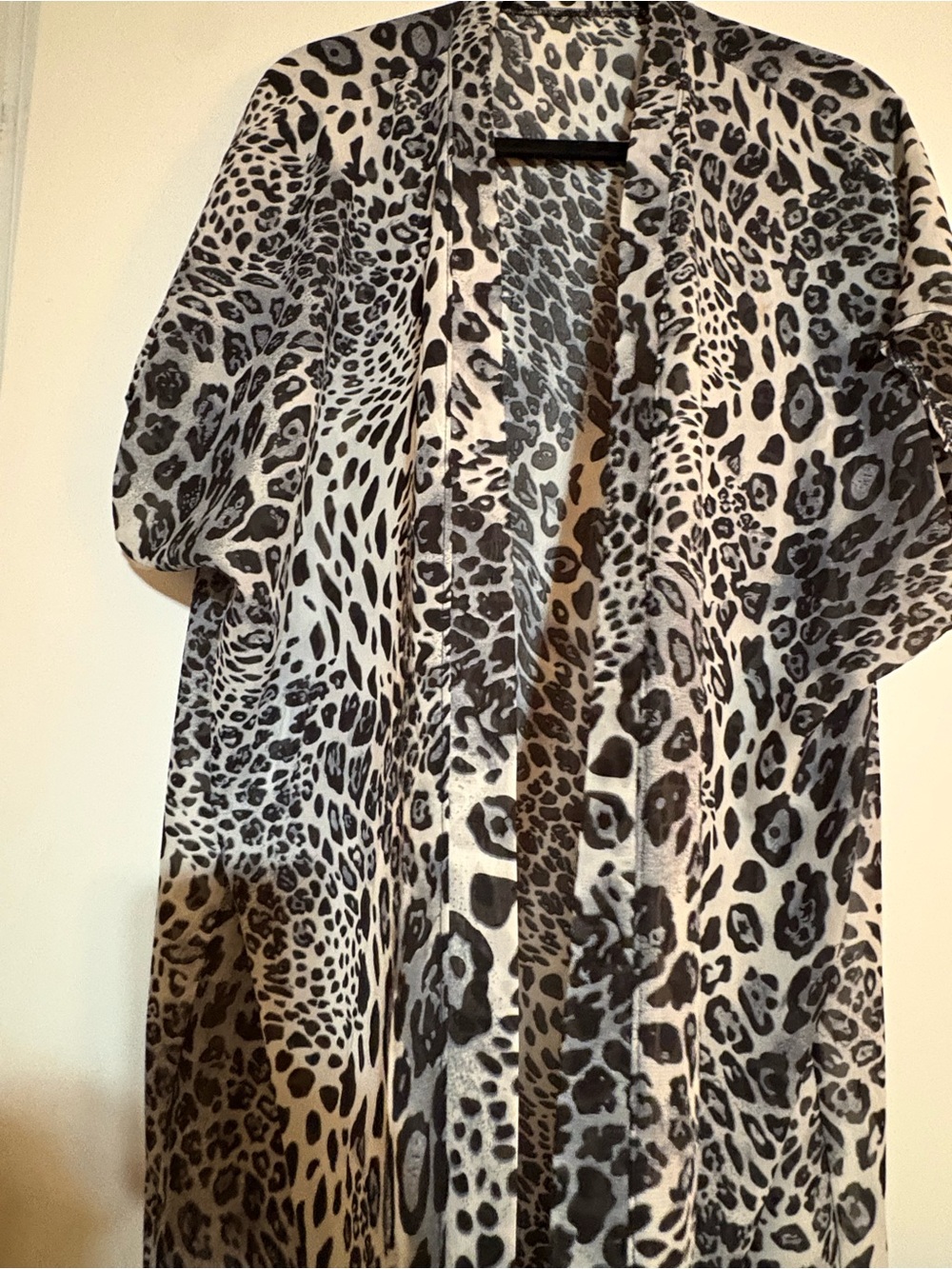 Leopard Print Topper/Cover Up/Kimono in Black/Cream/Blue One Size Fits Most